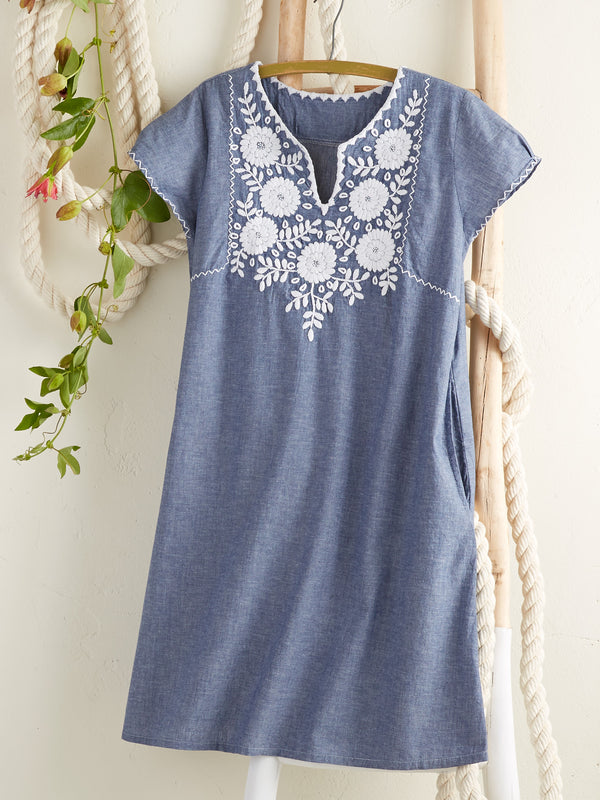 Blue Skies Chambray Shift Dress