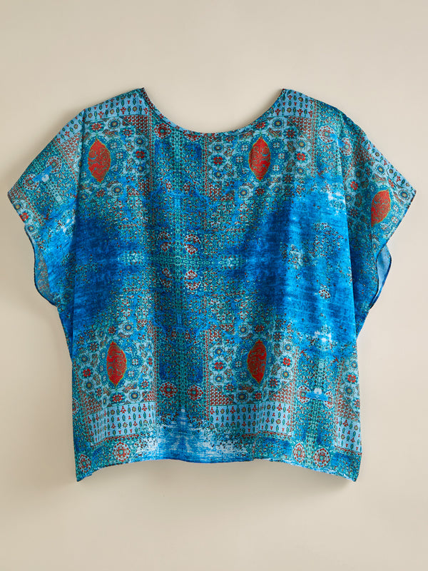 Blue City Caftan Top