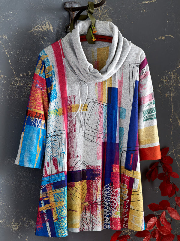 First Fridays Cowl-neck Pullover