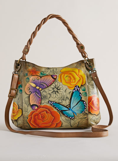 Butterfly Sketchbook Hand-painted Convertible Purse FINAL SALE (No Returns)