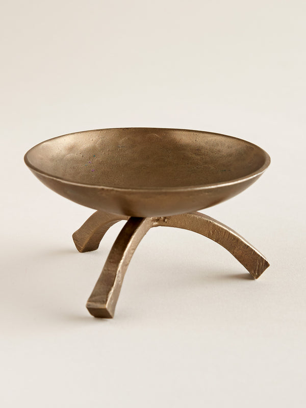 Brass Elevated Pillar Candle Holder