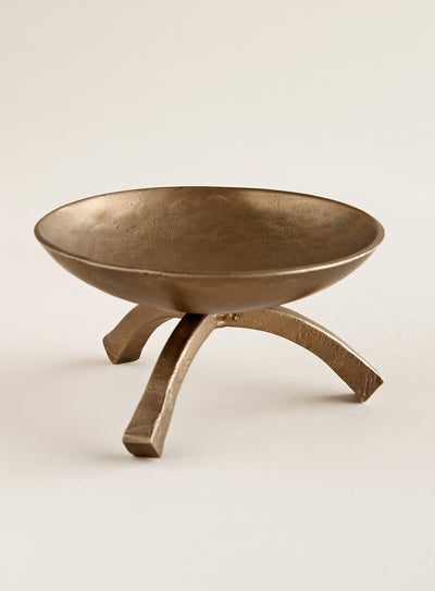 Brass Elevated Pillar Candle Holder