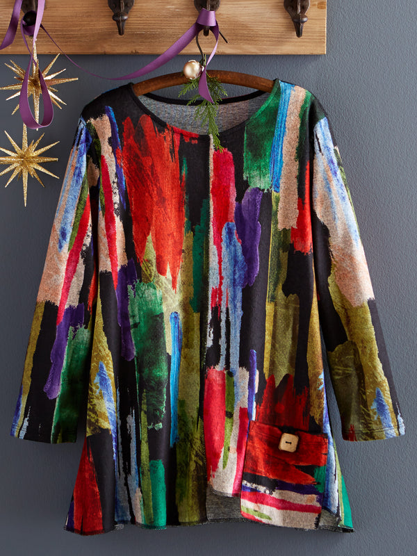 Bold Brushstrokes Pocket Top