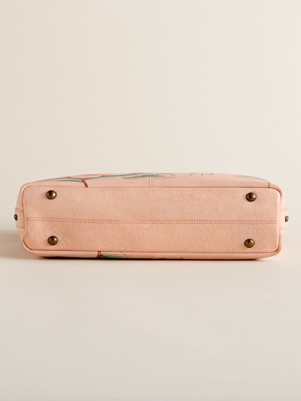 Birds in Blush Hand-painted Hobo Bag