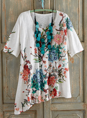 Porcelain Vase Short-Sleeved Tunic