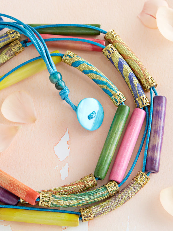 Brocade Tube Bead Jewelry
