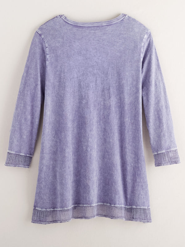 Cherry Blossom Mesh Trim Tunic