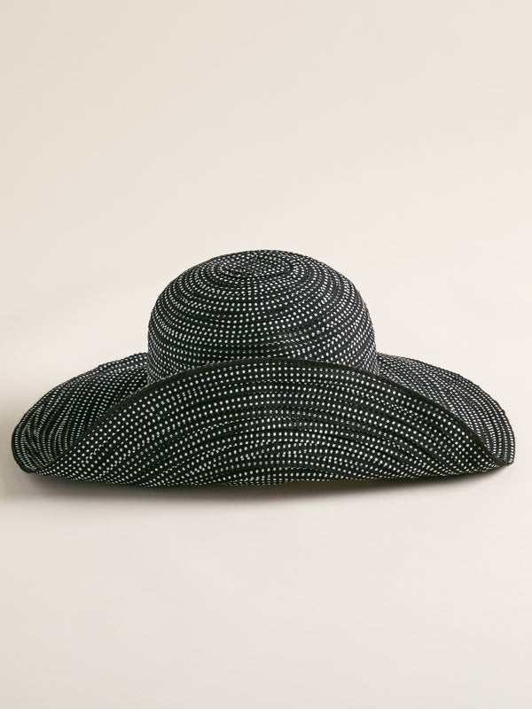 Pintuck Polka Dot Sun Hat