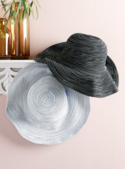 Pintuck Polka Dot Sun Hat