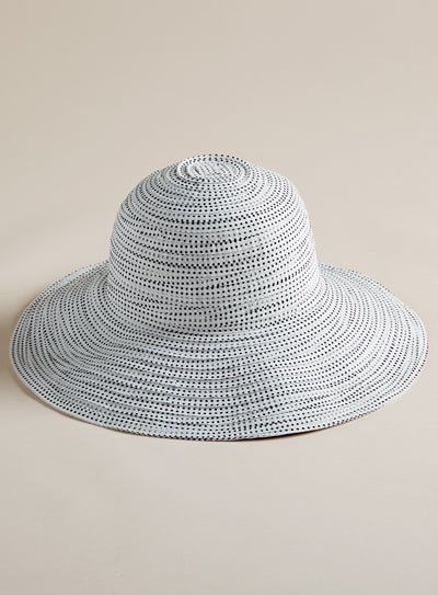 Pintuck Polka Dot Sun Hat