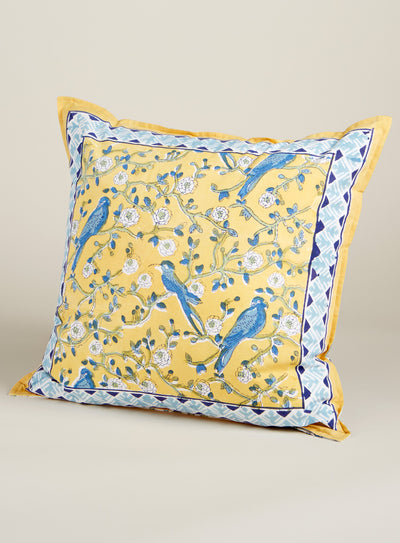 Block-printed Birds Pillows