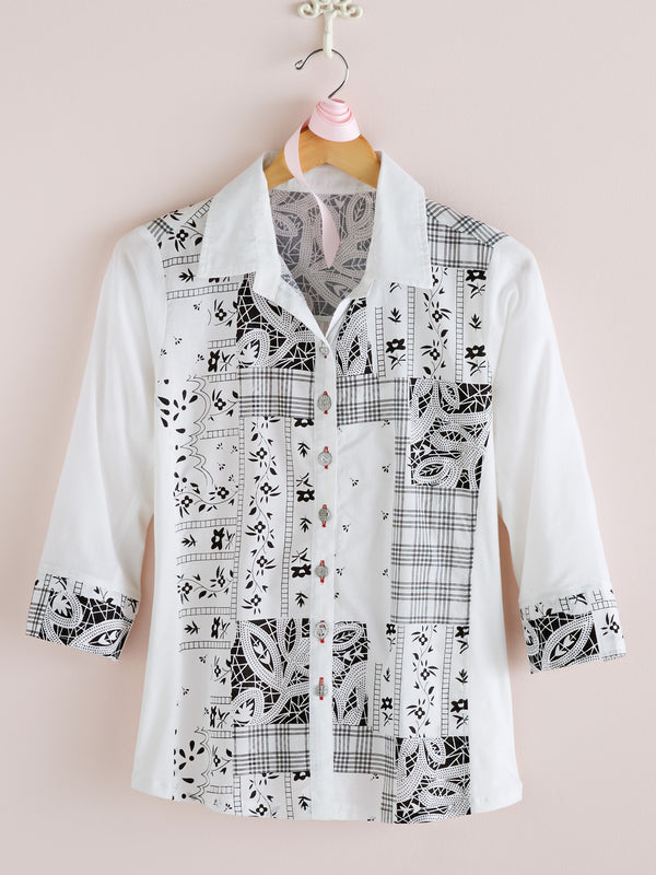 Black and White Bandana Blouse