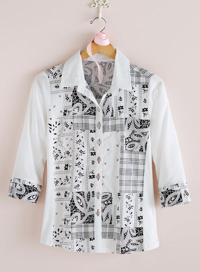 Black and White Bandana Blouse