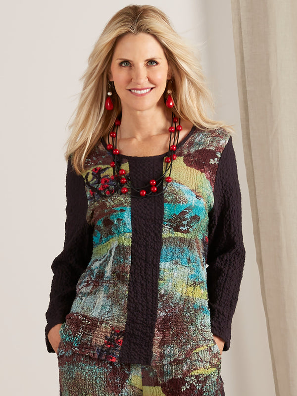 Cherry Blossom Textured Top FINAL SALE (No Returns)