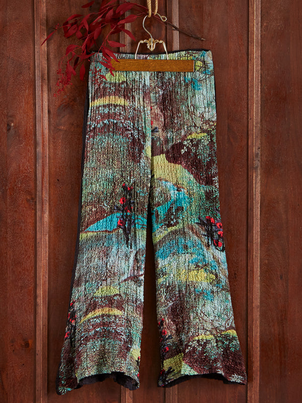 Cherry Blossom Textured Palazzo Pants FINAL SALE (No Returns)