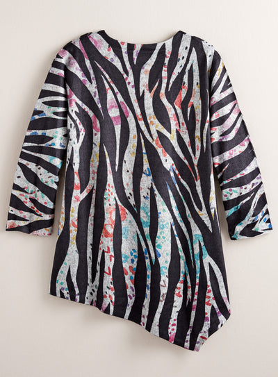 Rainbow Zebra V-Neck Top