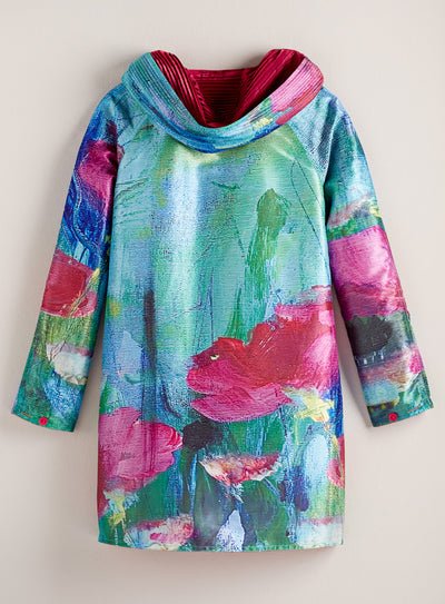 Lily Pond Reversible Pleated Raincoat