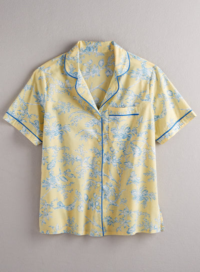Birds on Toile Short-Sleeve Pajamas