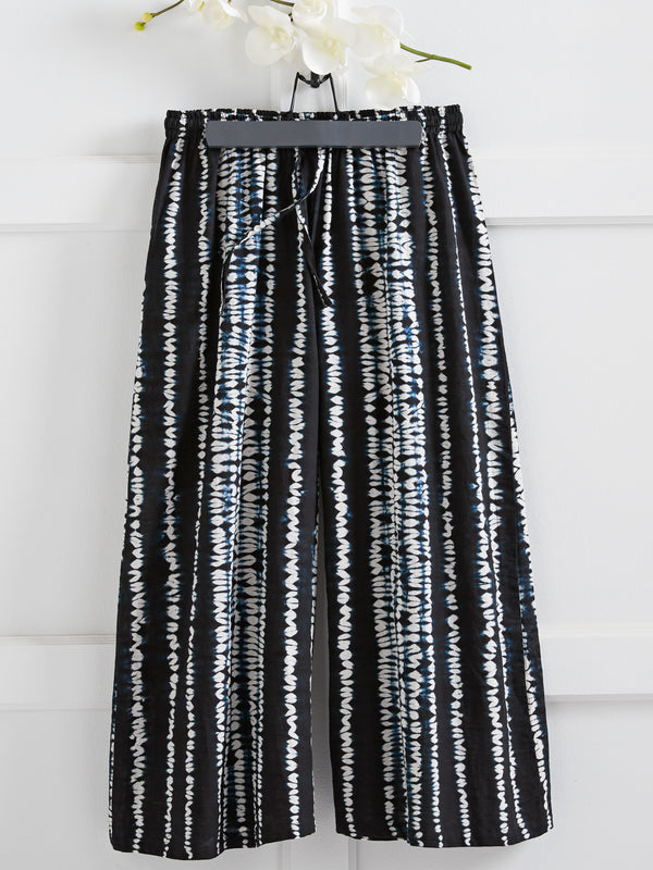 Wide-leg Cotton Shibori Pants FINAL SALE (No Returns)