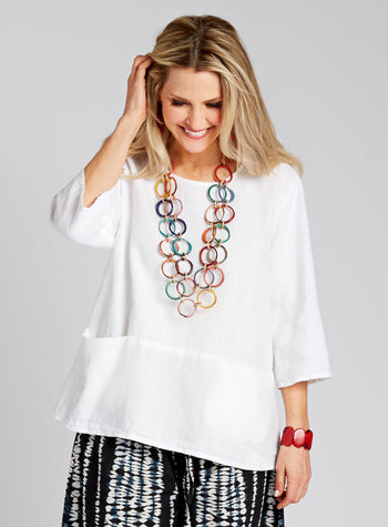 Linen Cross-Back Pocket Top FINAL SALE (No Returns)