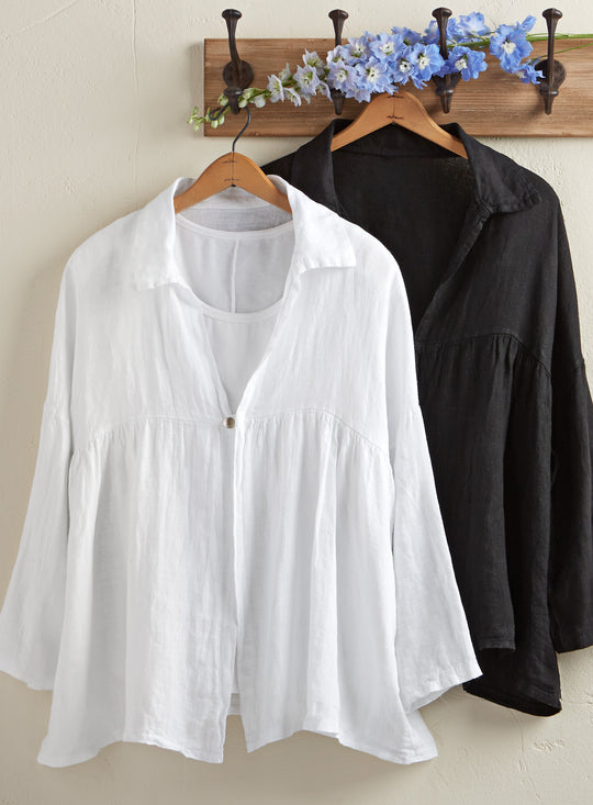 Artistโs Italian Linen Shirt Jacket FINAL SALE (No Returns)