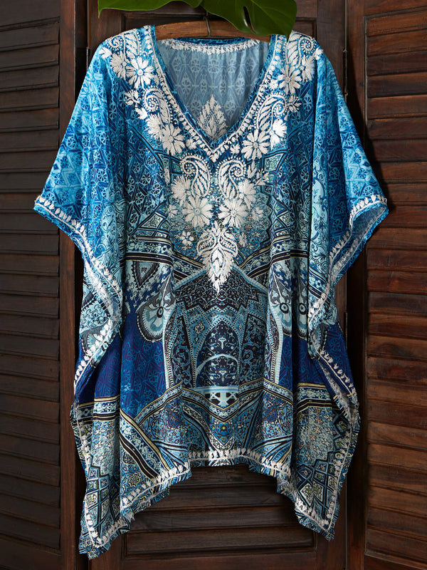 Blue Mandala Caftan Blouse