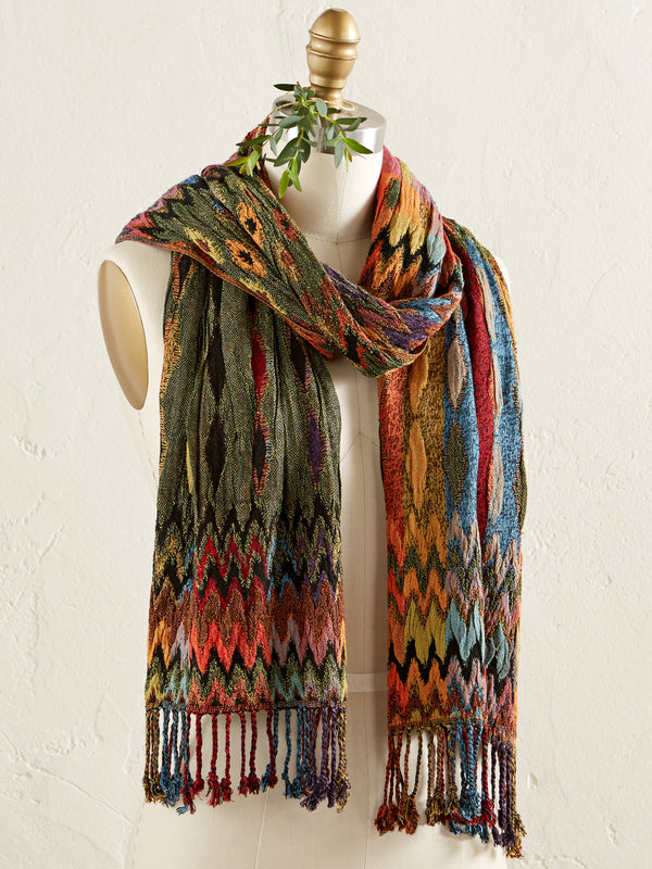 Zigzag Rainbow Scarf