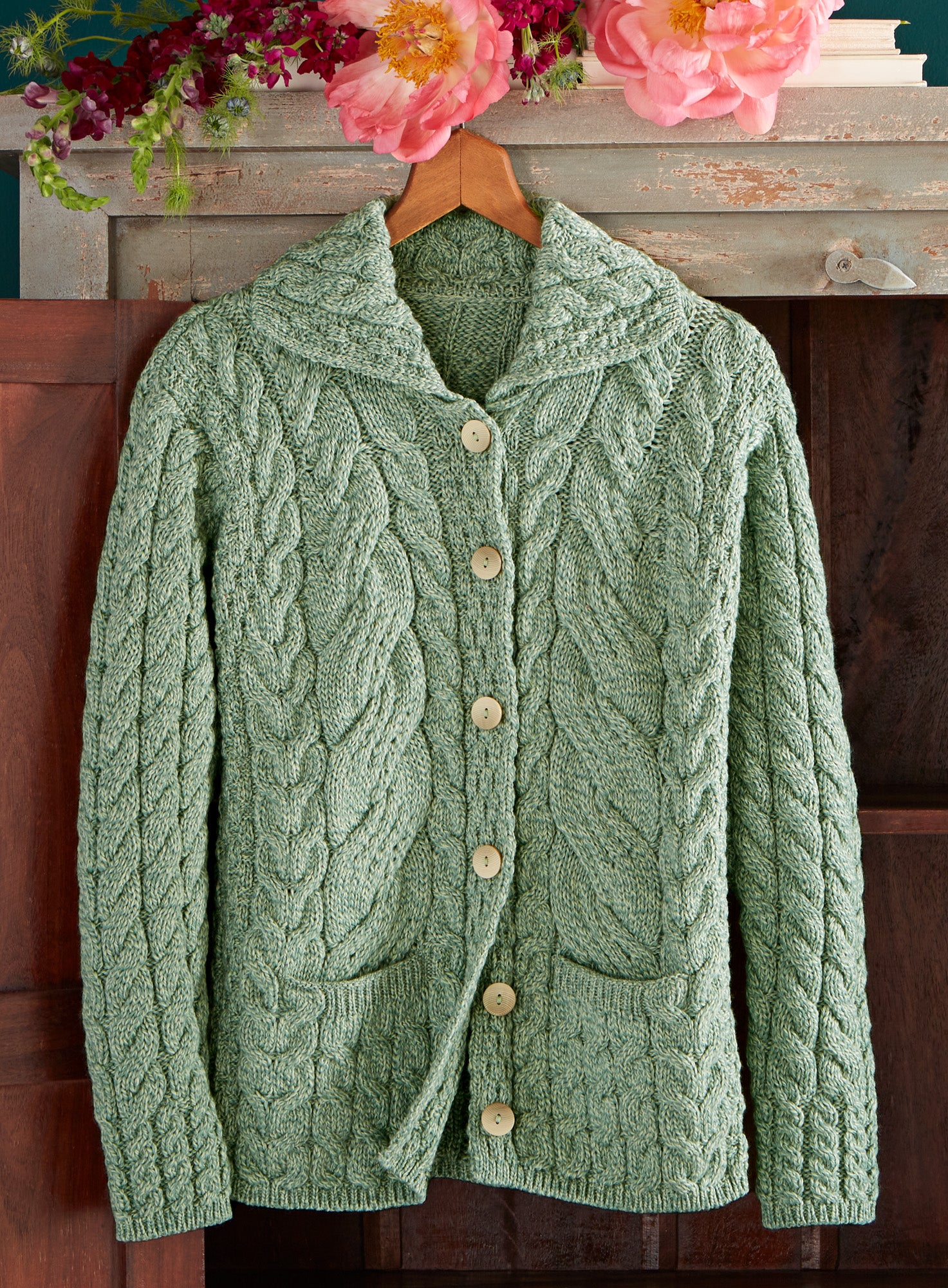 Irish Rose Cable Cardigan | Petalura