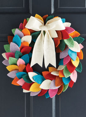 Rainbow Harmony Hand-felted Wreath