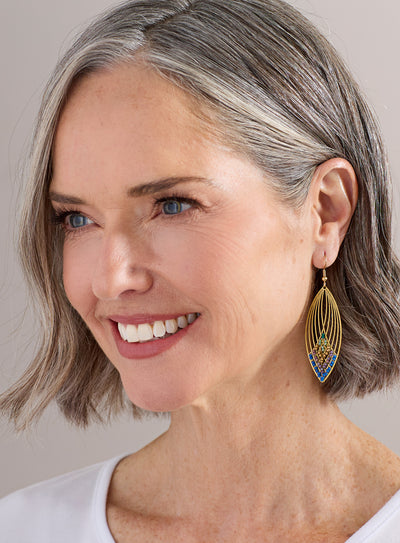 Bejeweled Feather Guatemalan Earrings