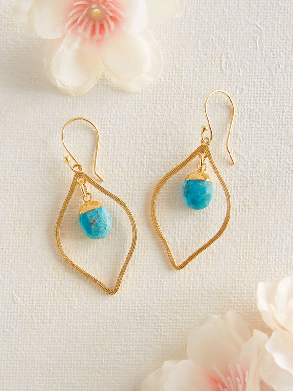 Flame of Protection Turquoise Earrings
