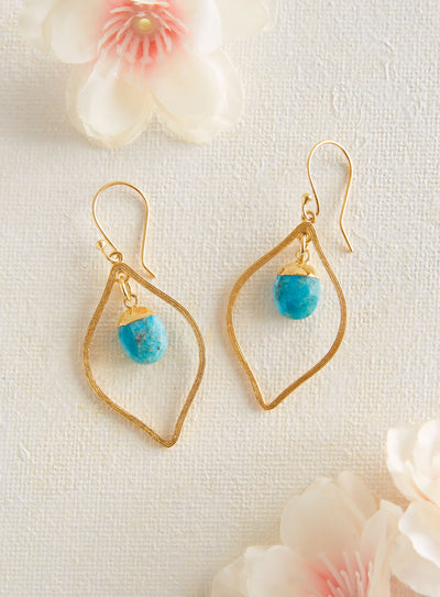 Flame of Protection Turquoise Earrings