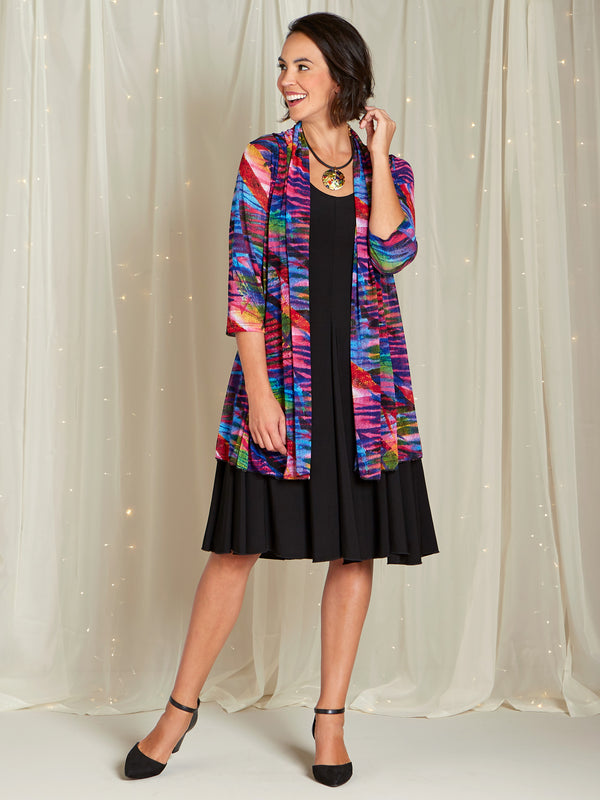 Wearever Colorful Cardigan Outfit - Panel Dress