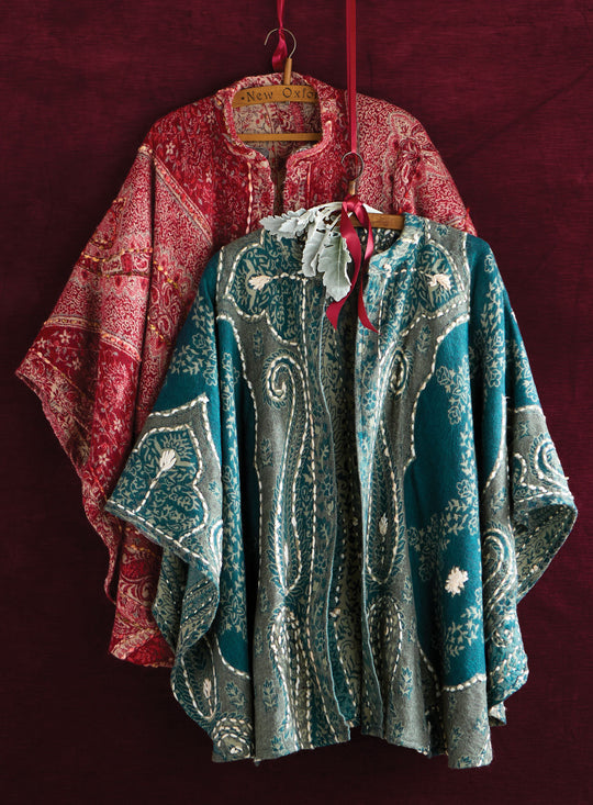 Embroidered Indian Shawl-Cape FINAL SALE (No Returns)