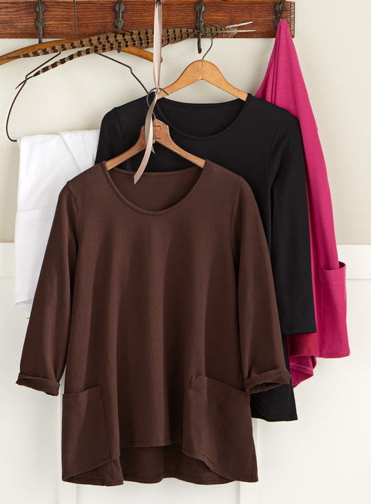 Beyond Basic Trapeze Top - 3/4 Sleeve FINAL SALE (No Returns)