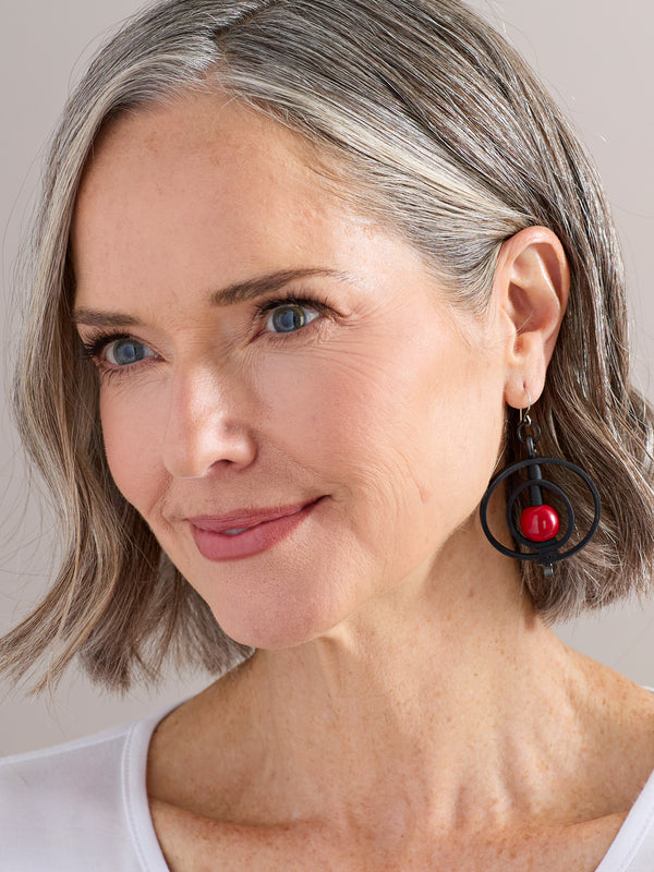 Red Alert Tagua Earrings