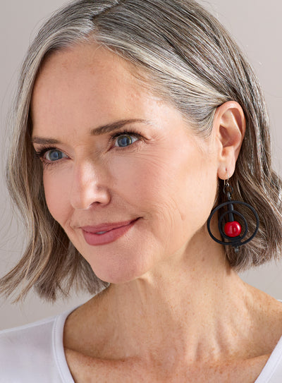 Red Alert Tagua Earrings