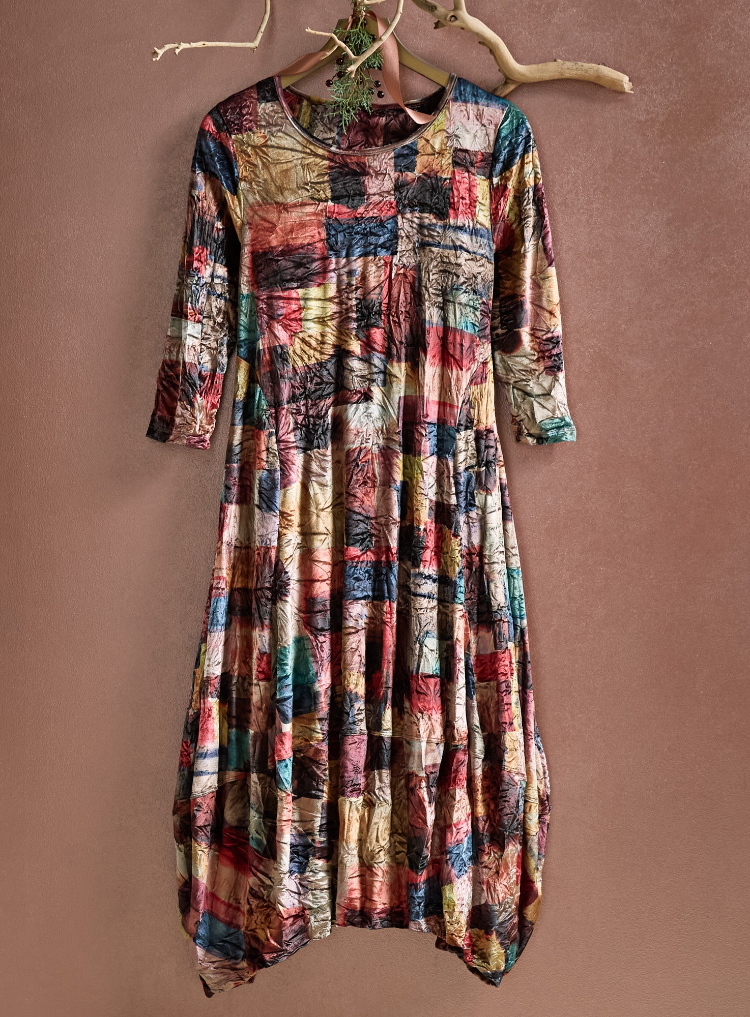 Crushed Velvet Mosaic Dress | Petalura
