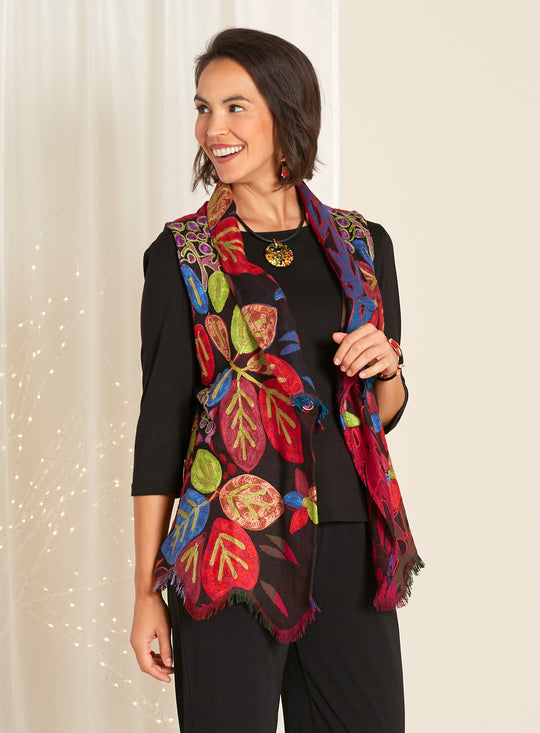 A New Leaf Embroidered Vest FINAL SALE (No Returns)