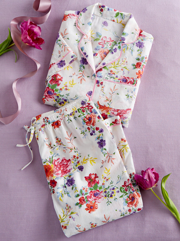 Floral Bouquet Short-Sleeve Pajamas