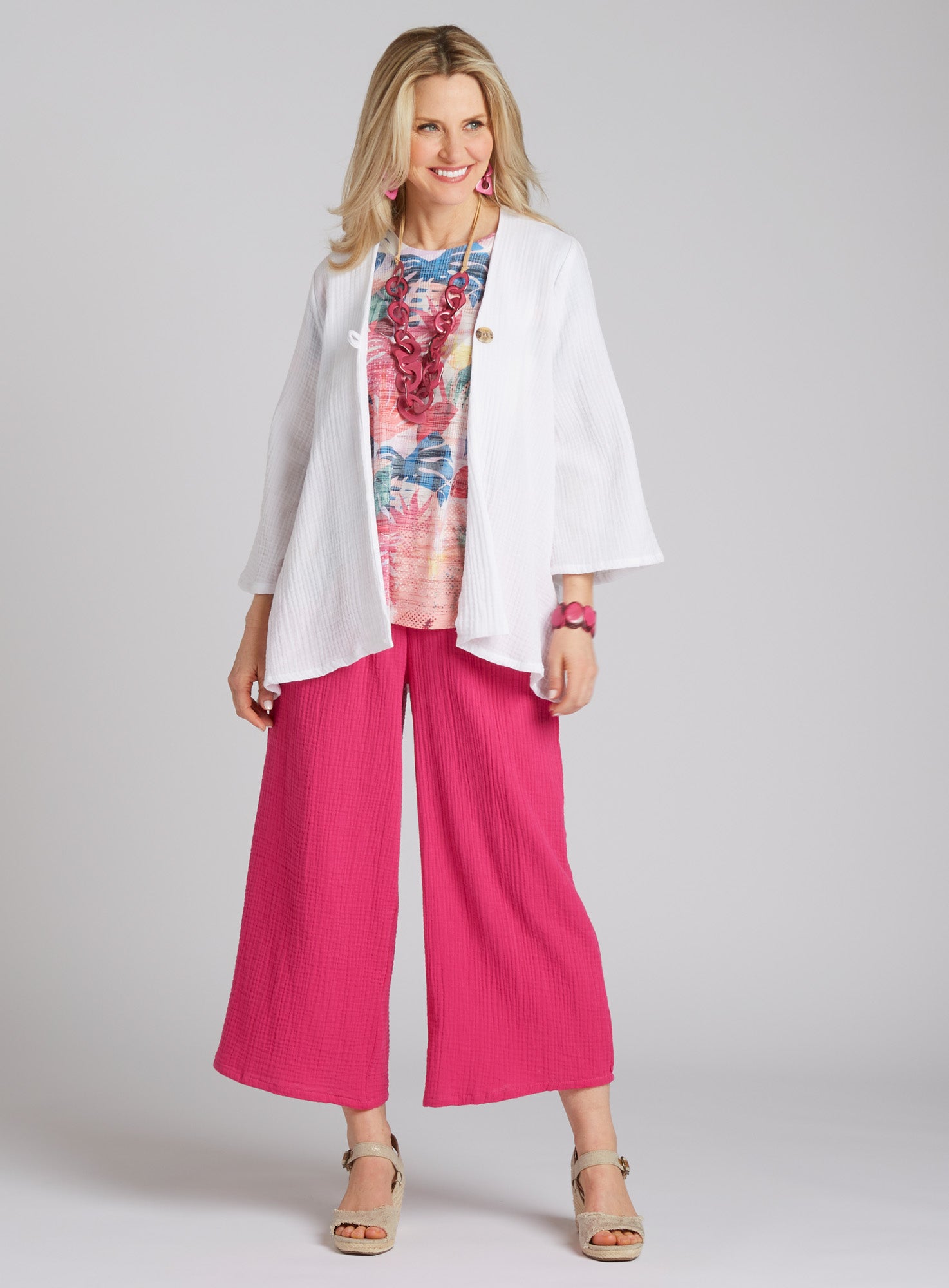 Cotton Ripple Wide-leg Pants FINAL SALE (No Returns) | Petalura