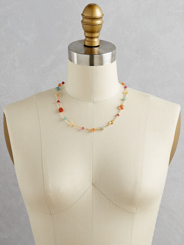 Many Faceted Magnetic Necklace - Citrus Cocktail