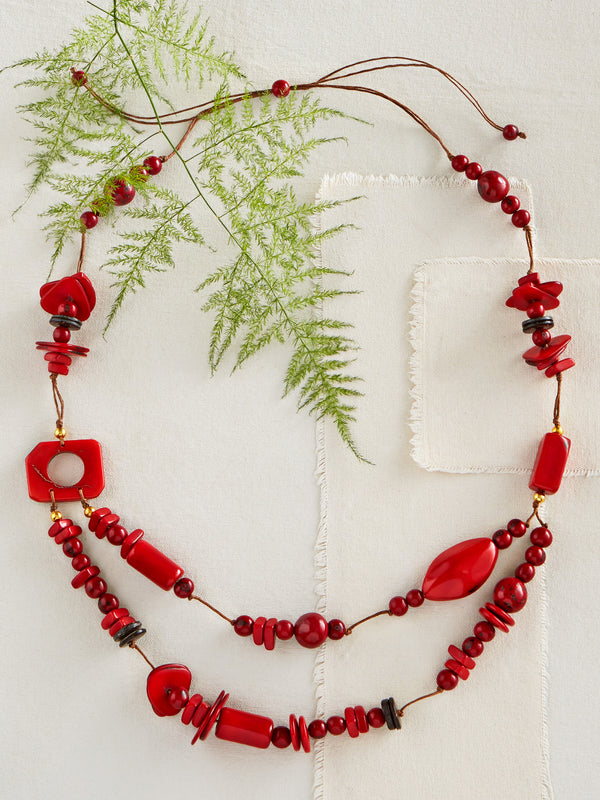 Berry and Bead Tagua Necklace