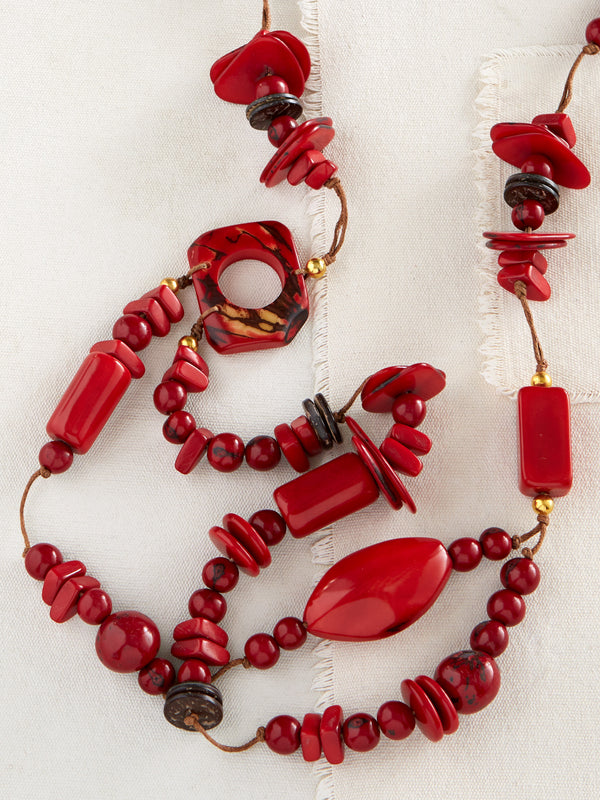 Berry and Bead Tagua Necklace