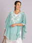 Embroidered Lei Cotton Poncho