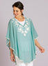 Embroidered Lei Cotton Poncho