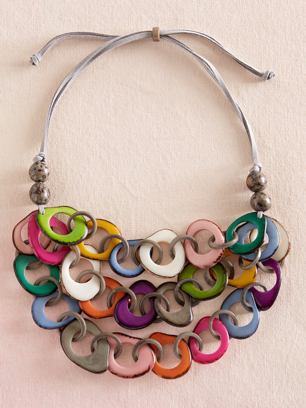 Tagua Waves Multicolor Necklace