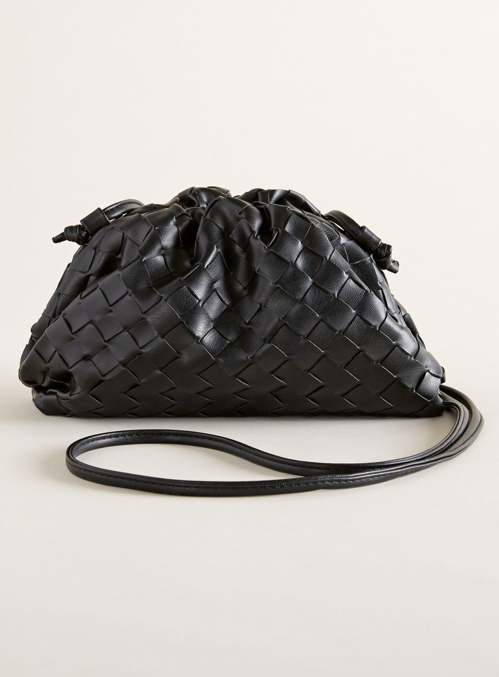 Woven Leather Crescent Bag | Petalura
