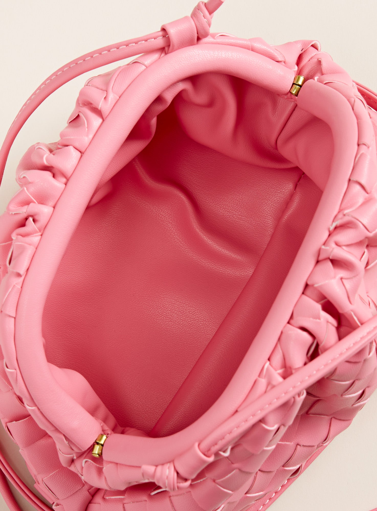 Woven Leather Crescent Bag | Petalura