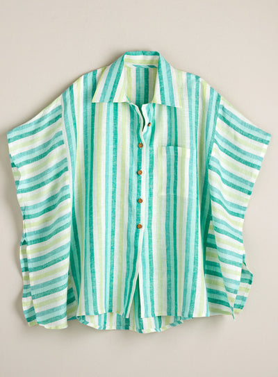 Linen-blend Oversized Camp Shirt